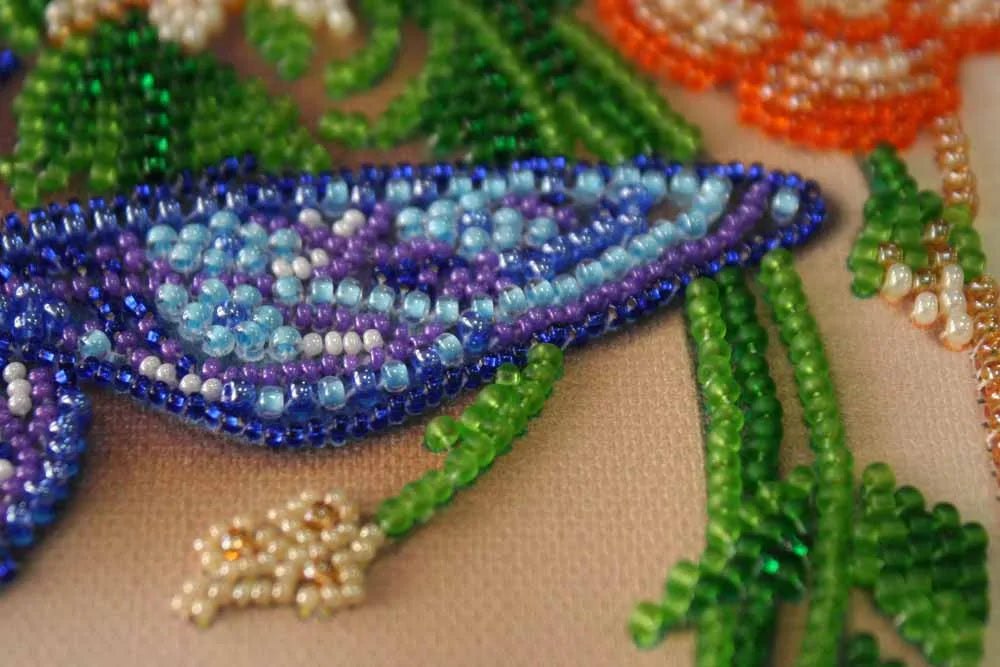 Photo Frame Bead Embroidery Kit Photo frame kit for bead embroidery Photo frame kit for bead embroidery "Blue batterfly"