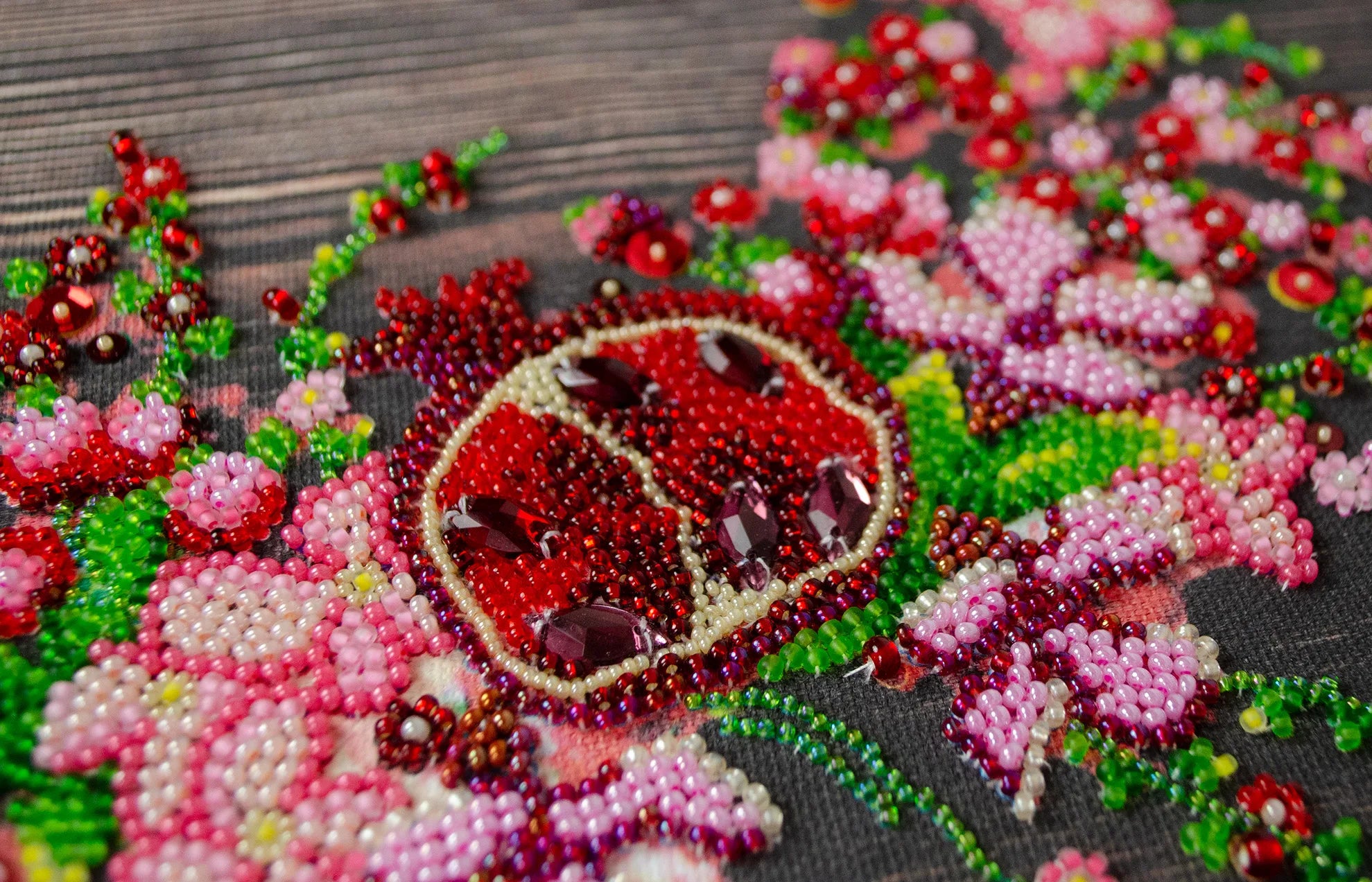 Bead Embroidery Kit Main Bead Embroidery Kit Red рomegranates