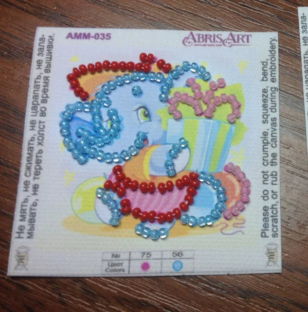 Magnets Bead Embroidery Kit Mini Magnets Bead embroidery kit Baby elephant