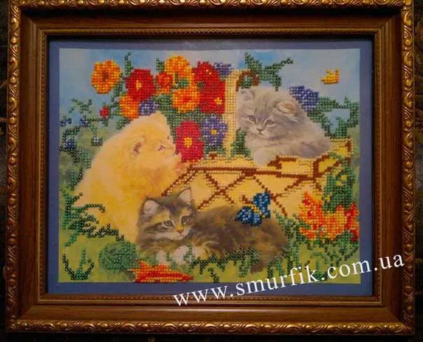 Bead Embroidery Kit Kittens