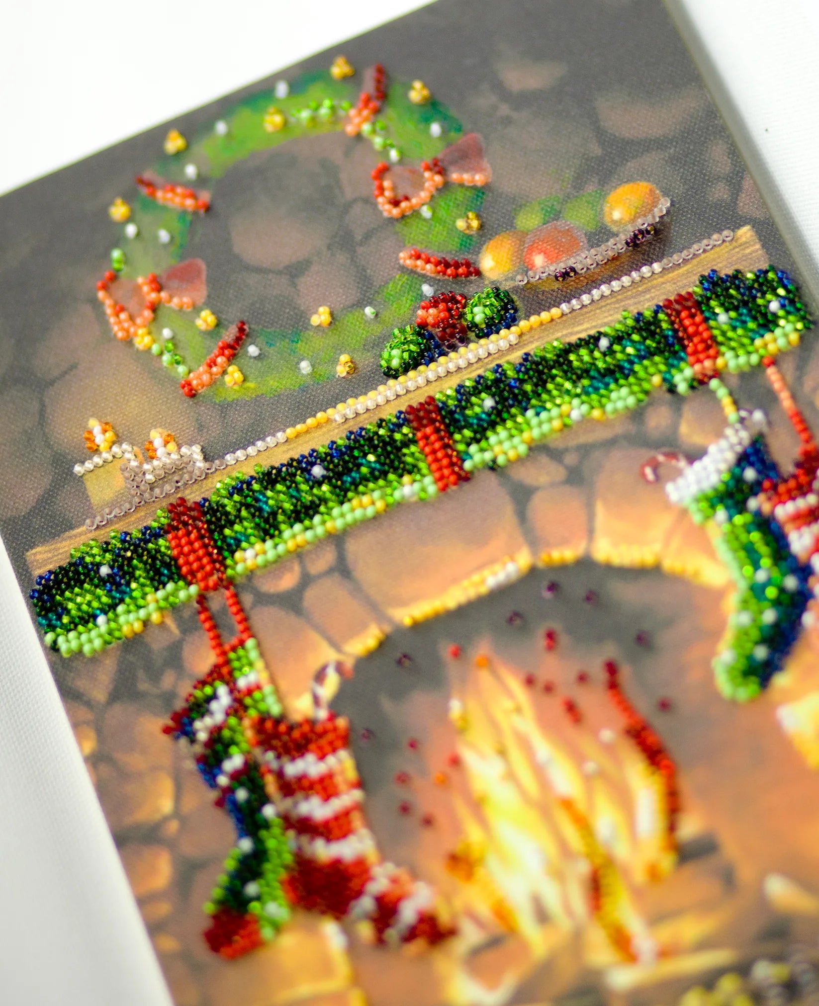 Bead Embroidery Kit Main Bead Embroidery Kit By the fireplace