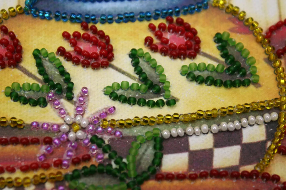 Bead Embroidery Kit Mini Bead embroidery kit Tea-party
