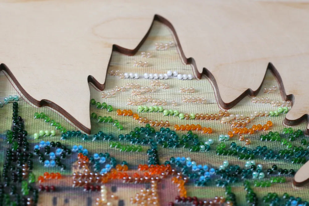 Bead Embroidery Kit Creativity kits/Bead embroidery kits with a wooden frame The sun of Toscana