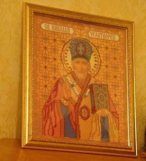 Bead Embroidery Kit Main Bead Embroidery Kit St. Nicholas the Miracle