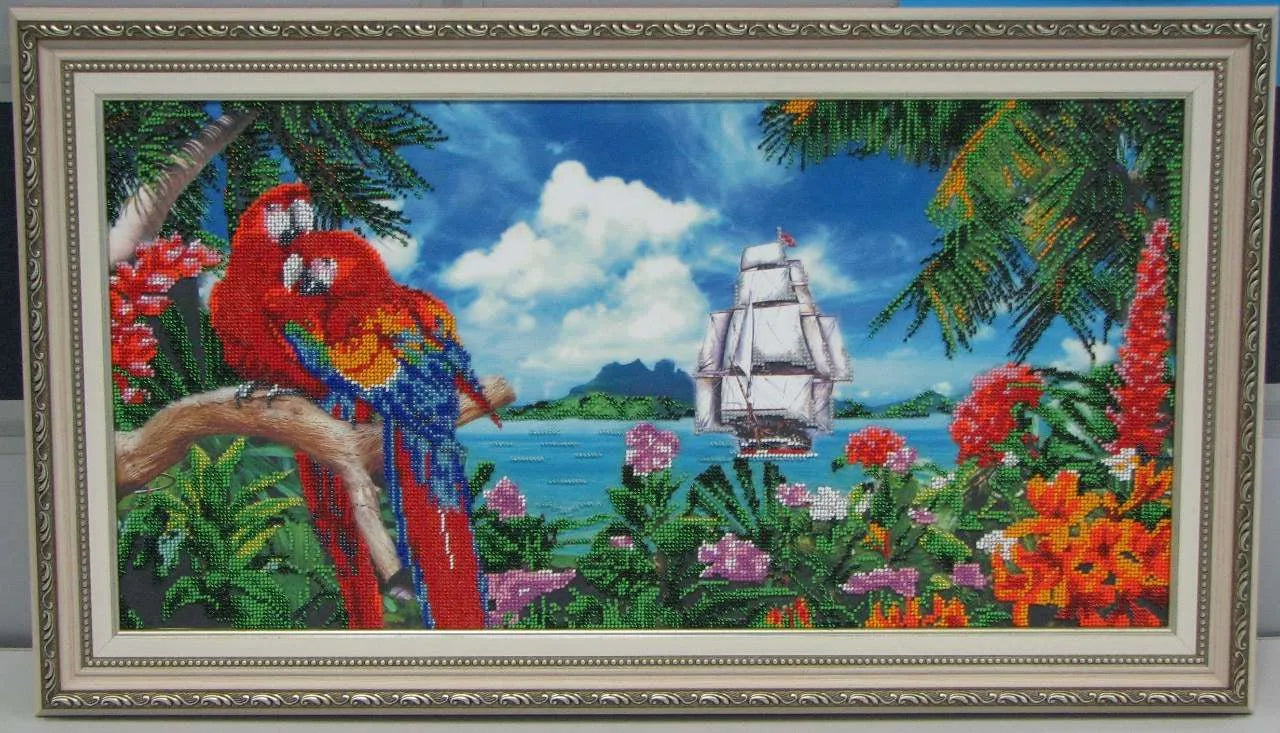 Bead Embroidery Kit Main Bead Embroidery Kit Tropical Paradise