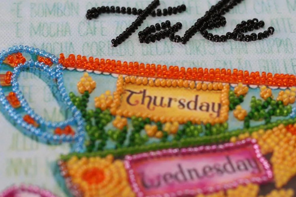 Bead Embroidery Kit Mid-sized bead embroidery kit Coffee break