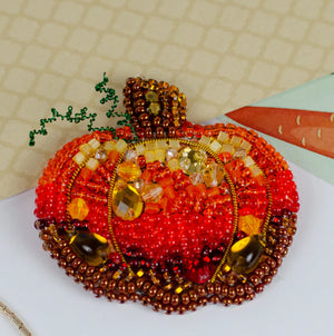 Brooch Embroidery Kit Decoration Golden pumpkin (Decoration)