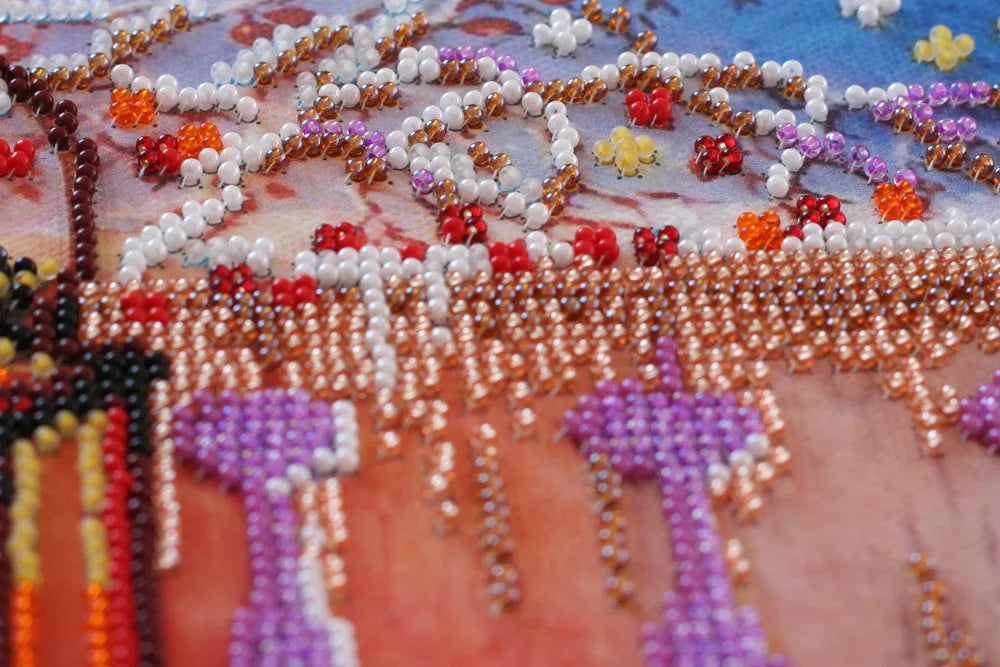 Bead Embroidery Kit Mid-sized bead embroidery kit By the fire