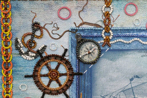 Photo Frame Bead Embroidery Kit Photo frame kit for bead embroidery Photo frame kit for bead embroidery "Treasures from the sea