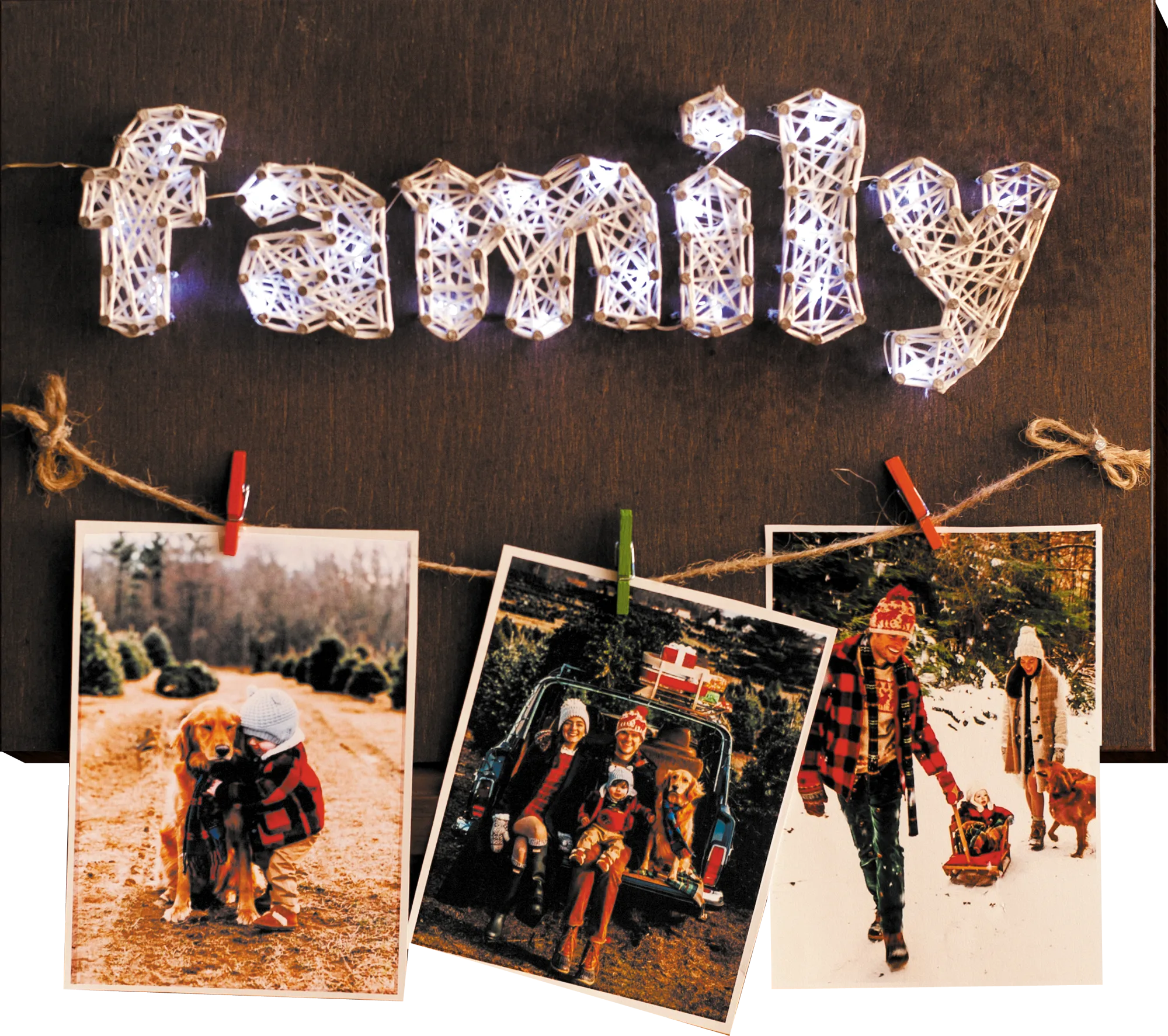 String Art Kit Creative Kit/String Art Happy family (Homely scene)