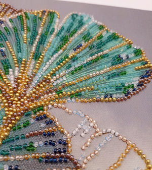 Bead Embroidery Kit Mid-sized bead embroidery kit Emerald leaves
