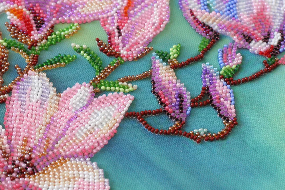 Bead Embroidery Kit Main Bead Embroidery Kit Magnolias bloom