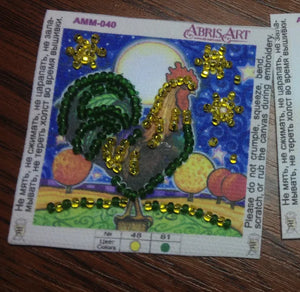Magnets Bead Embroidery Kit Mini Magnets Bead embroidery kit Gold crest
