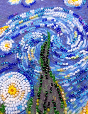 Bead Embroidery Kit Mid-sized bead embroidery kit Cypress moon