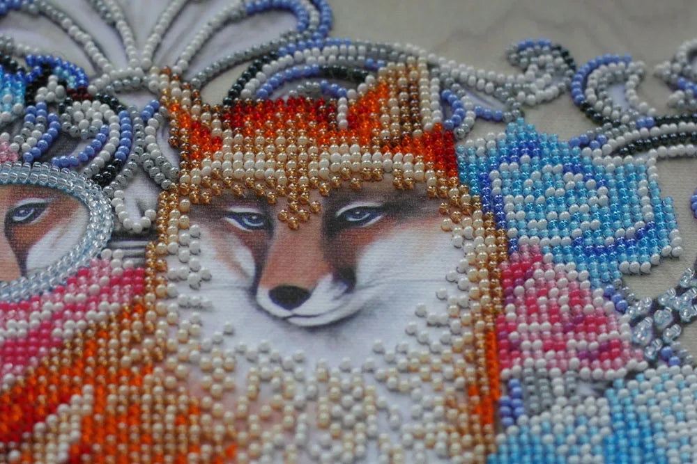 Bead Embroidery Kit Main Bead Embroidery Kit Foxy holiday