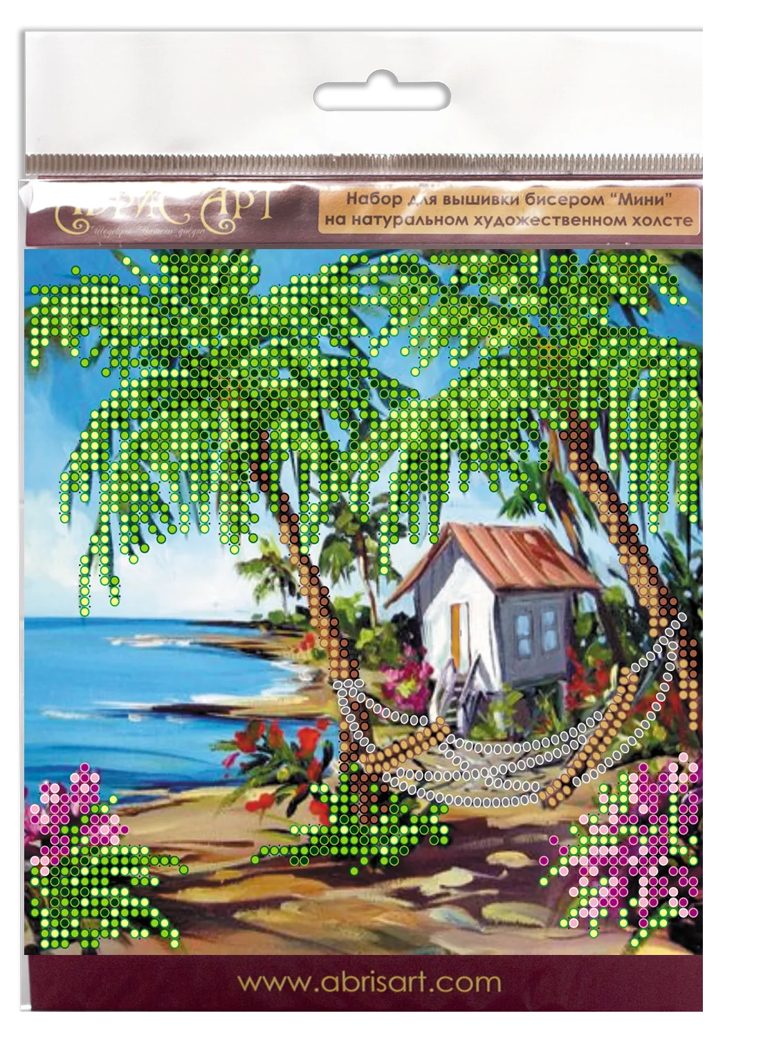 Bead Embroidery Kit Mini Bead embroidery kit Hut by the sea