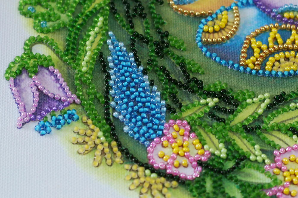 Bead Embroidery Kit Mid-sized bead embroidery kit Easter wreath