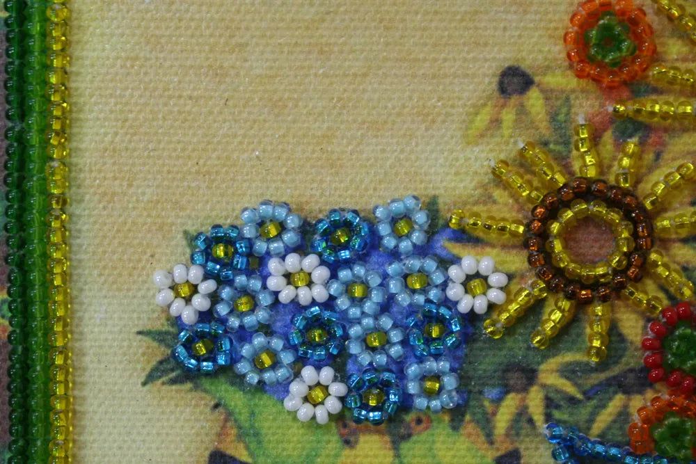 Bead Embroidery Kit Mini Bead embroidery kit Sunflower still life