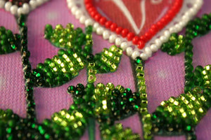 Pennant Bead Embroidery Kit Pennant-kit Bead Embroidery Flowers of love