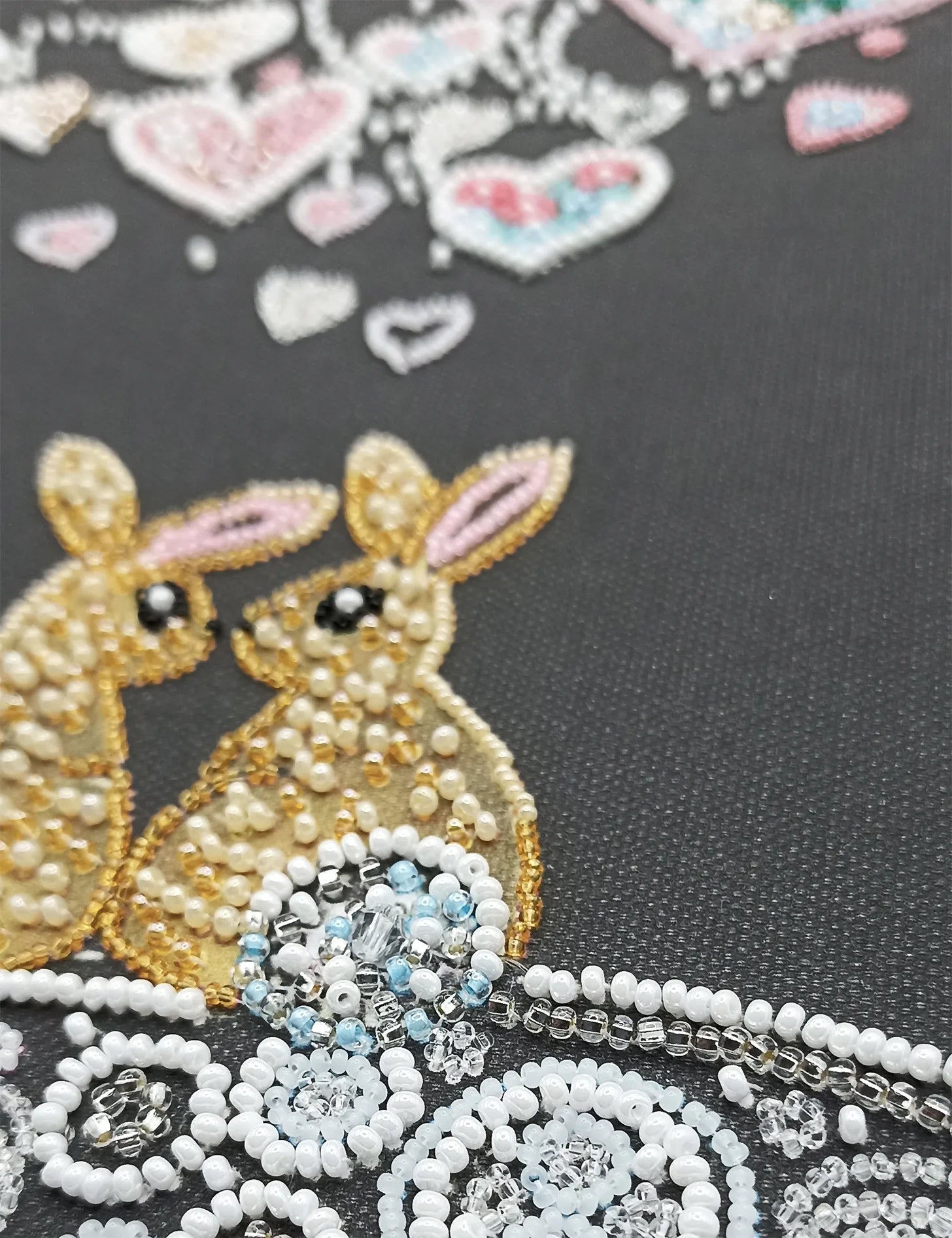 Bead Embroidery Kit Main Bead Embroidery Kit Rabbits in love