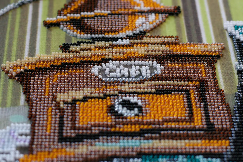 Bead Embroidery Kit Main Bead Embroidery Kit Coffee with lemon