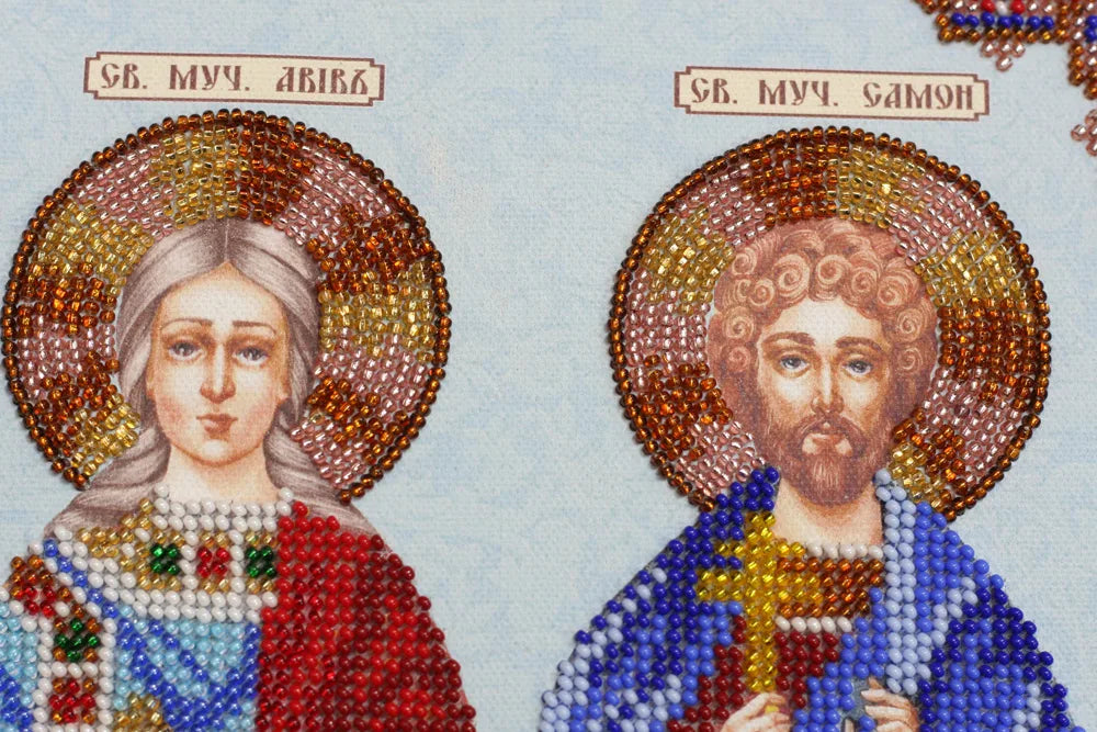 Bead Embroidery Kit Main Bead Embroidery Kit Icons - Holy Martyrs Gurias, Abibus and Samon