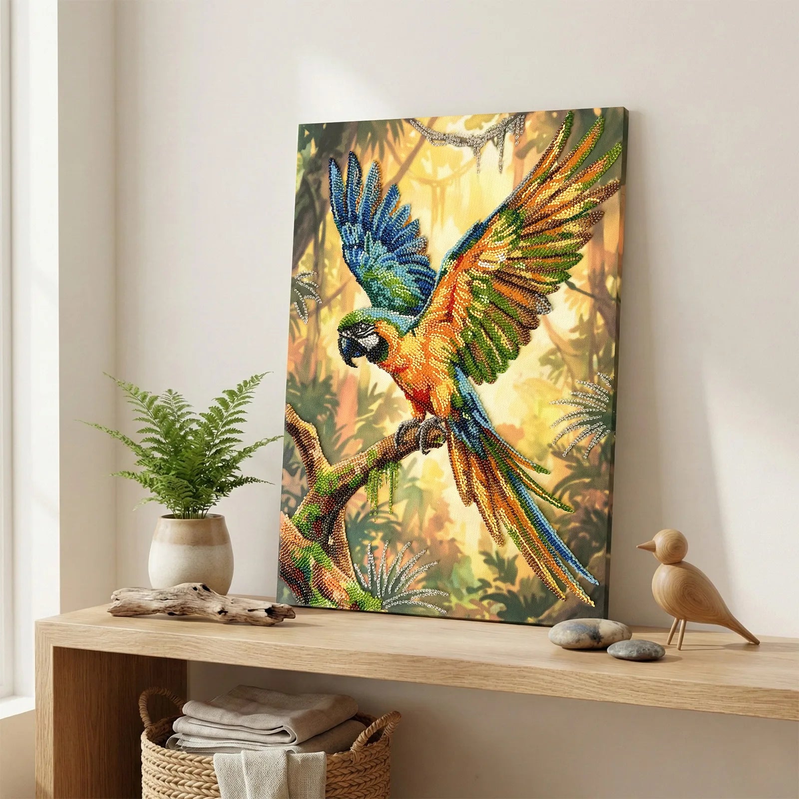 Bead Embroidery Kit Main Bead Embroidery Kit Colorful Parrot (Animals and birds)