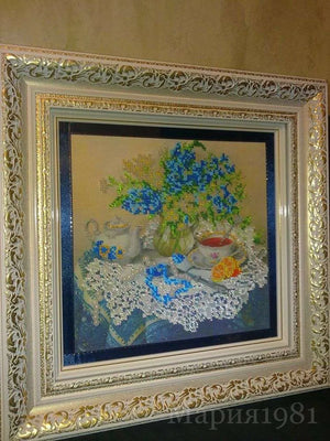 Bead Embroidery Kit Main Bead Embroidery Kit Forget-me-nots