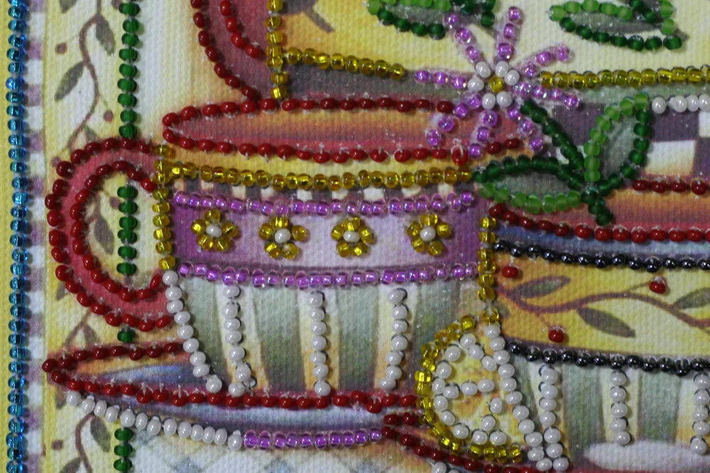 Bead Embroidery Kit Mini Bead embroidery kit Tea-party