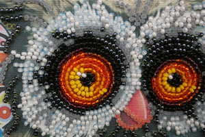 Bead Embroidery Kit Mini Bead embroidery kit Owl and cookies