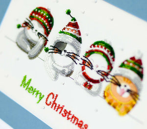 Bead Embroidery Kit Main Bead Embroidery Kit Holiday cats