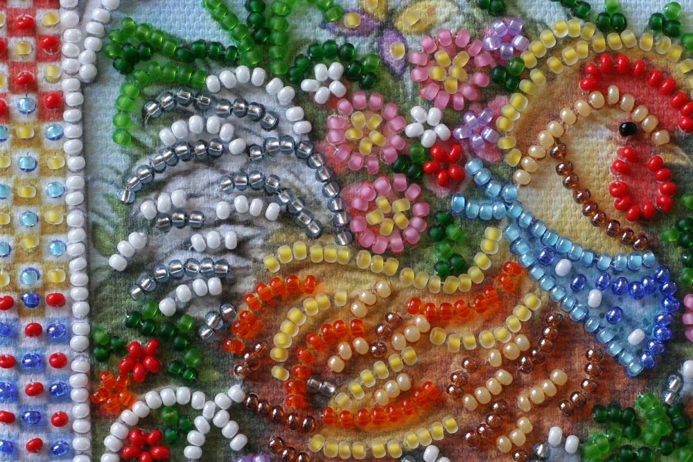 Bead Embroidery Kit Mini Bead embroidery kit Garden cockerel