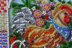 Bead Embroidery Kit Mini Bead embroidery kit Garden cockerel