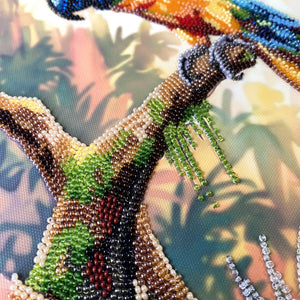 Bead Embroidery Kit Main Bead Embroidery Kit Colorful Parrot (Animals and birds)