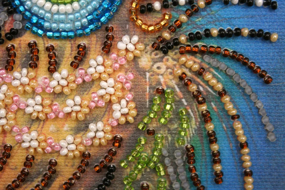 Bead Embroidery Kit Mini Bead embroidery kit Owl and bow