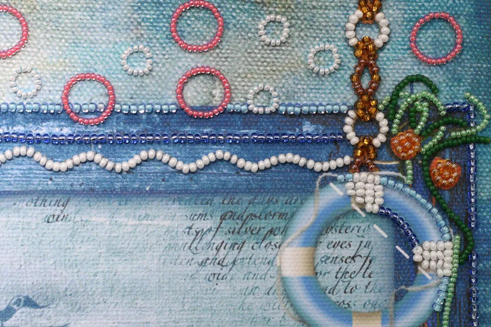 Photo Frame Bead Embroidery Kit Photo frame kit for bead embroidery Photo frame kit for bead embroidery "Treasures from the sea