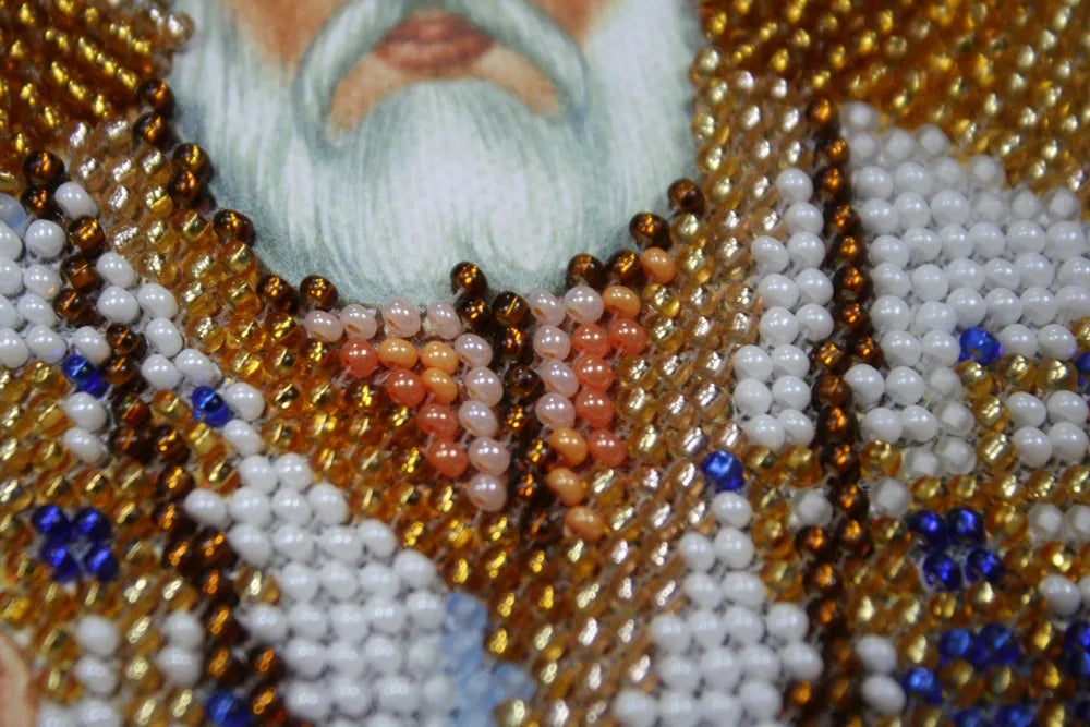 Bead Embroidery Kit Main Bead Embroidery Kit Home iconostasis «Nicholas the Wonderworker»