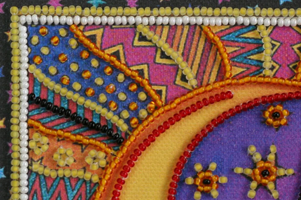 Bead Embroidery Kit Mini Bead embroidery kit The sun and the moon