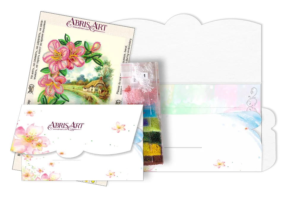 Postcards Bead Embroidery Kit Postcard-envelope for microbead embroidery Provence