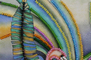 Bead Embroidery Kit Mini Bead embroidery kit Pink flamingos