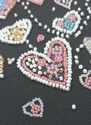 Bead Embroidery Kit Main Bead Embroidery Kit Rabbits in love
