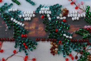 Bead Embroidery Kit Mini Bead embroidery kit Happy Christmas