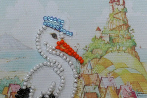 Postcards Bead Embroidery Kit Postcard bead embroidery kits Stork gift