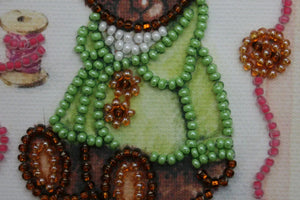 Postcards Bead Embroidery Kit Postcard bead embroidery kits Teddy bear - 6