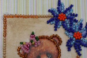 Postcards Bead Embroidery Kit Postcard bead embroidery kits Teddy bear - 5