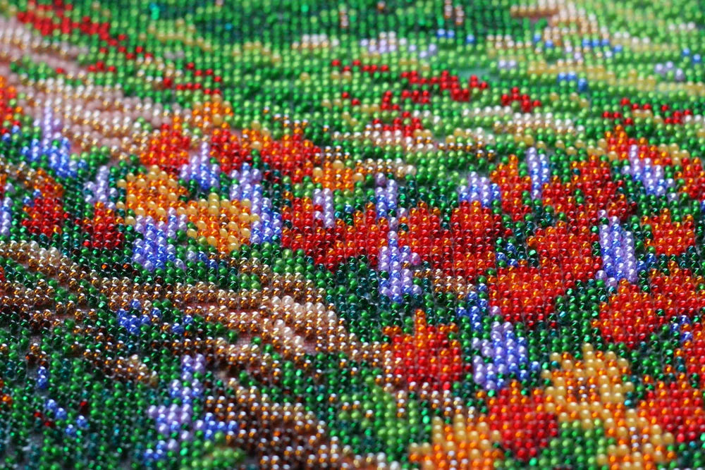 Bead Embroidery Kit Main Bead Embroidery Kit Mountain landscape