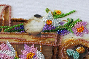 Bead Embroidery Kit Mid-sized bead embroidery kit First flowers