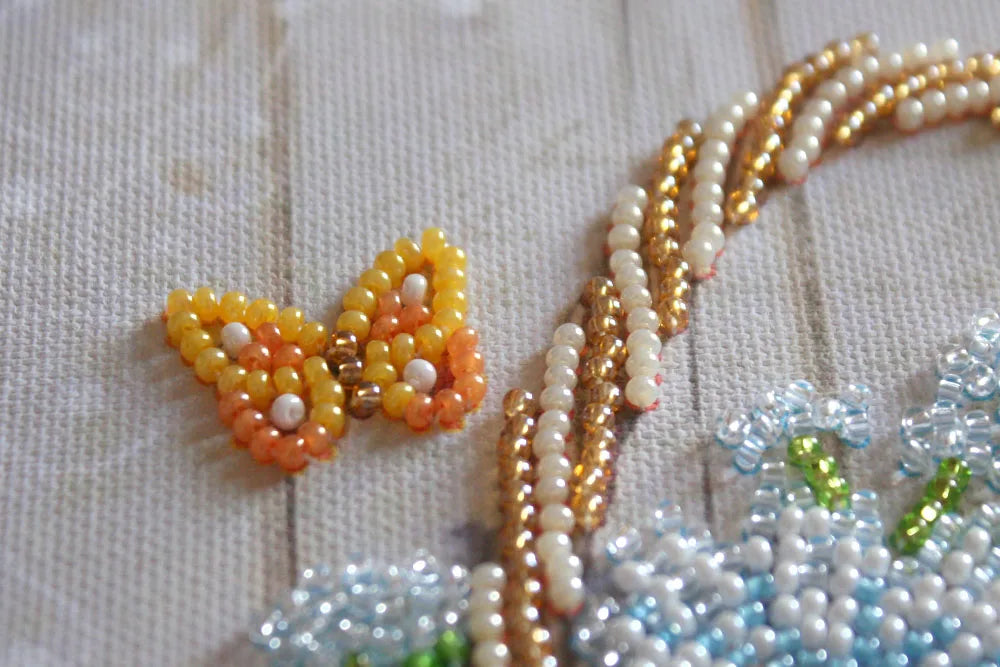 Bead Embroidery Kit Mini Bead embroidery kit Summer bouquet