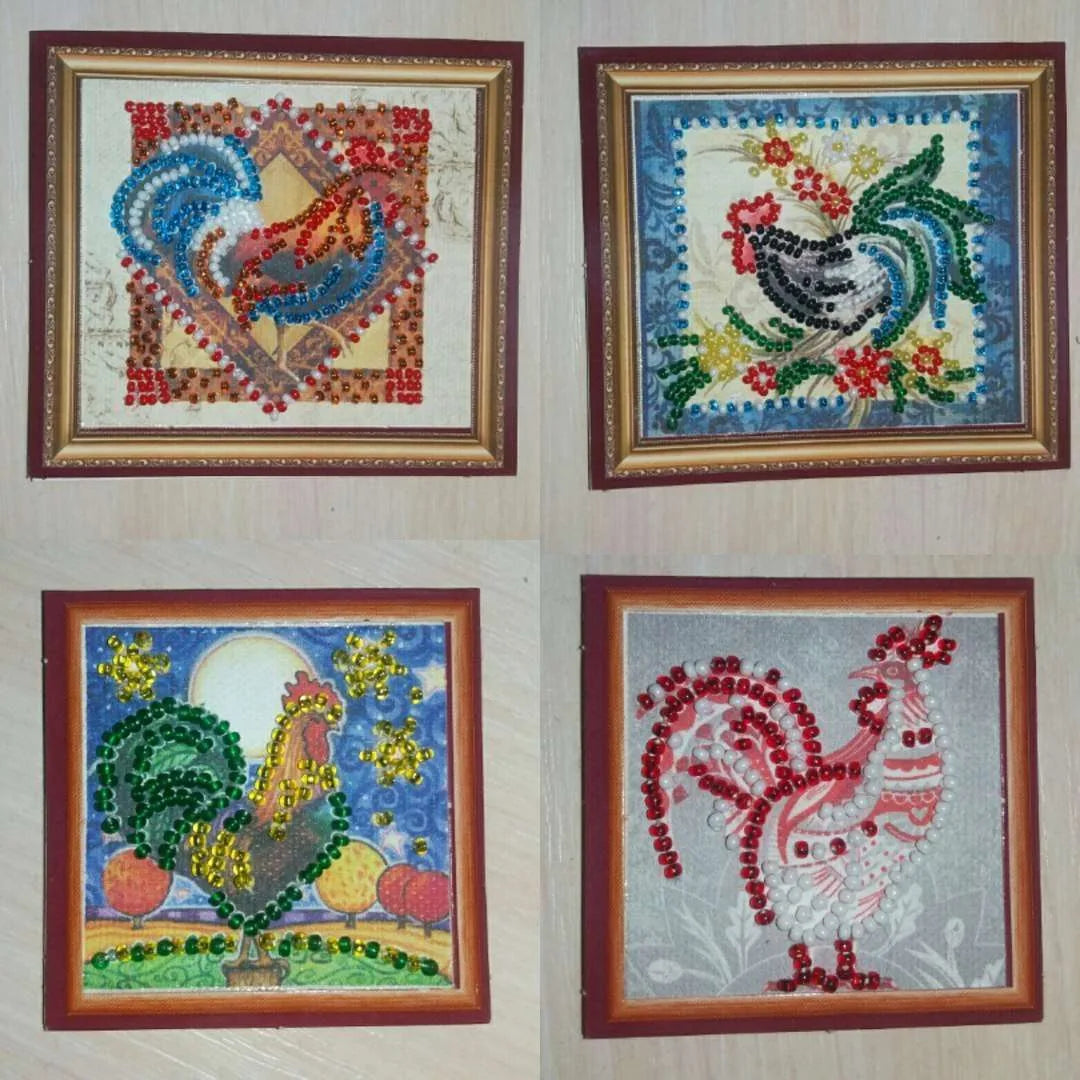 Magnets Bead Embroidery Kit Mini Magnets Bead embroidery kit Gold crest