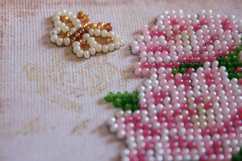 Bead Embroidery Kit Mini Bead embroidery kit Still lafe with a clock